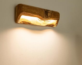 Live Edge Oak Wood Wall light Druid Wabi Sabi, Japandi Wabi Sabi Linear Pendant Light Fixture Linear Organic Modern Wall Light 18"