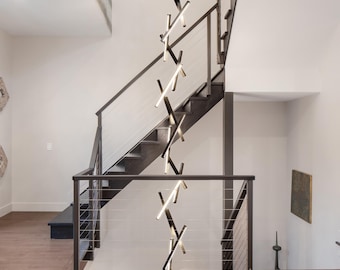 Moderne houten DNA-kroonluchter, modulaire led-hanglamp DNA-S