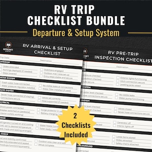 RV Trip Checklist Bundle | Departure & Arrival Setup System | Printable PDF