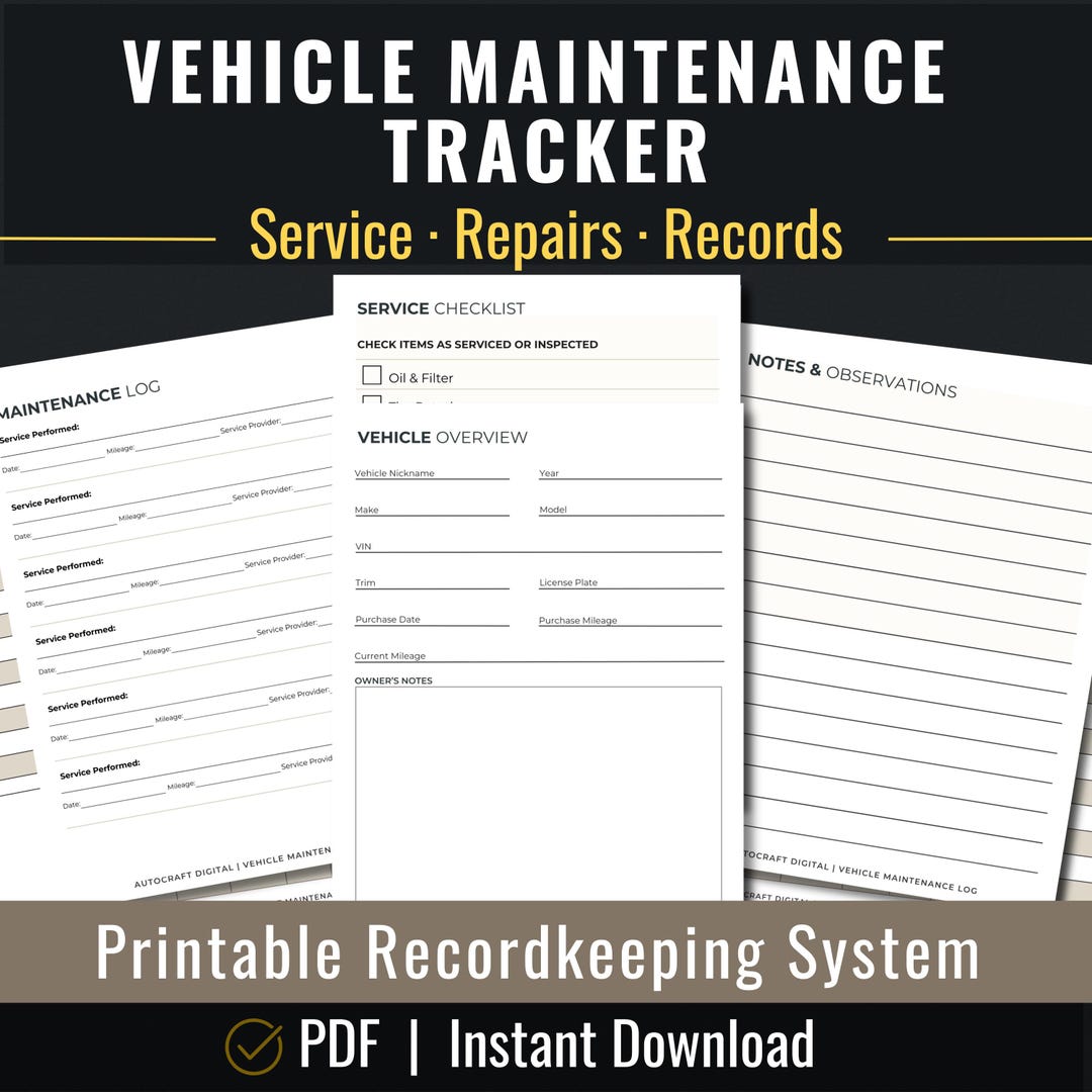 Servicetracker Pdf Vehicle Maintenance Tracker | Service History & Repair Tracking ...