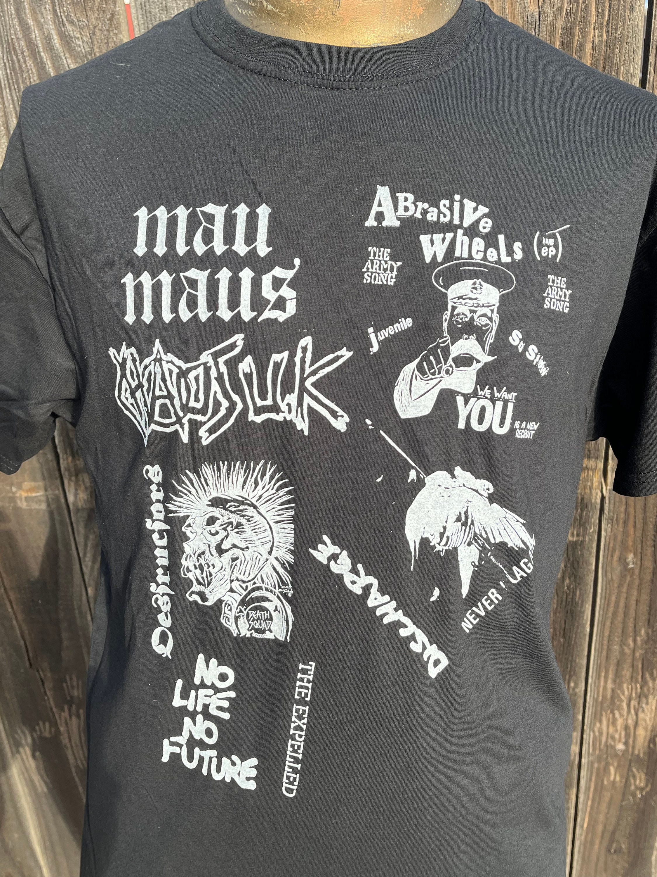Uk82 PUNK bands T shirt “patches sheet” by aDDICTED to cHAOS