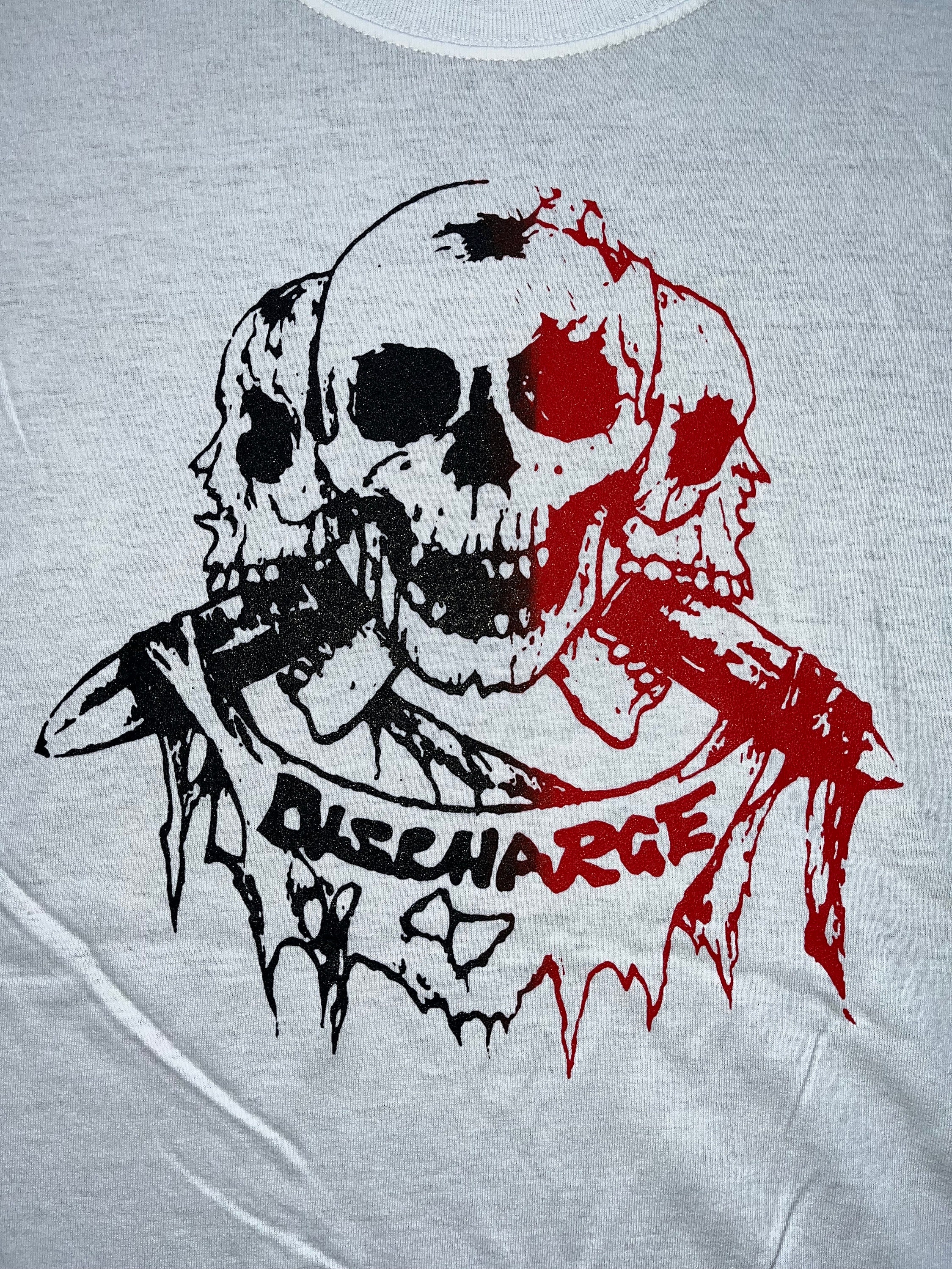 Discharge vintage punkband スカル ガーゼシャツ 黒 DISCHARGE SKULLS Punk Shirt by Addicted to Chaos Seditionaries