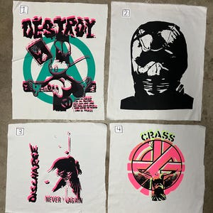 limited one off PUNK back patches 1 - 30 by addicted to chaos