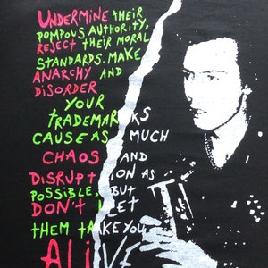 sid vicious &quot;undermine&quot; shirt by addicted to chaos