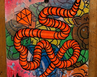 squirm von jason ruggles acryl auf skate deck