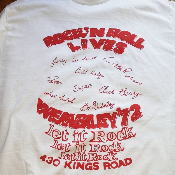 Rock N Roll lives! wembley '72 classic let it rock seditionaries repro shirt by addicted to chaos