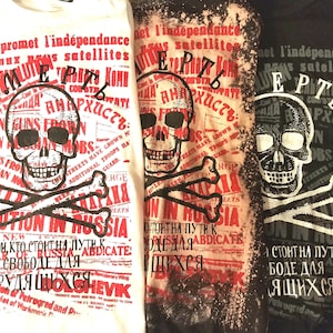 Russian tattoo style seditionaries skull punk shirt by ADDICTED TO CHAOS