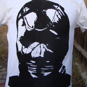 T-shirt masque de bondage gimp T-shirt sexuel style seditionaries kink s&m fétichisme du cuir
