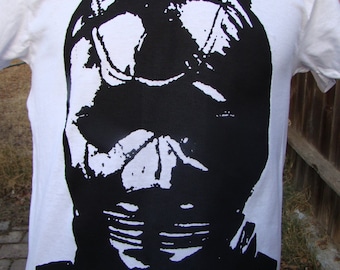 gimp bondage mask shirt seditionaries style sex t-shirt kink s&m leather fetish