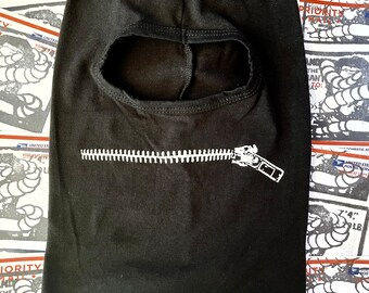 Addicted To Chaos face mask printed bondage zipper or ransom not logo mask