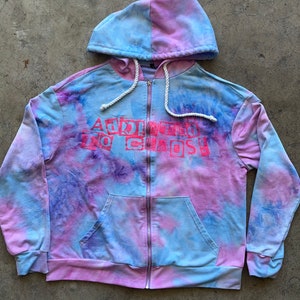 Ladies m one of a kind tie dye PUNK sudadera con capucha de ADICTED TO CHAOS seditionaries destroy crucifified mickey