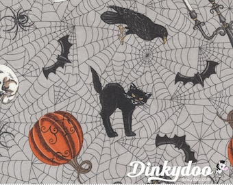 Saludos fantasmales de Deb Strain - Moda 100% algodón - Collage de Halloween