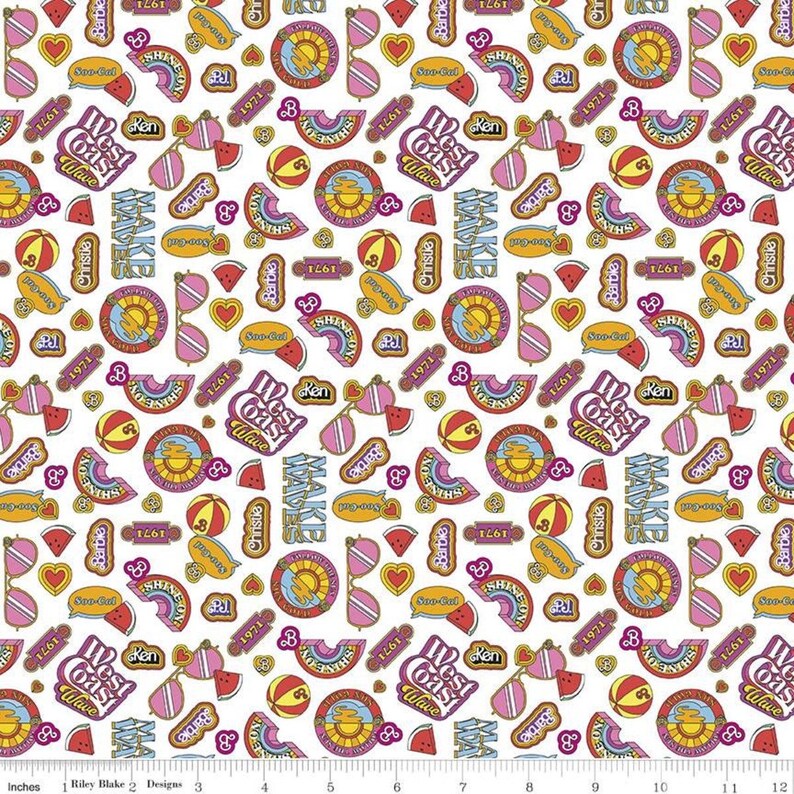 Malibu Barbie Fabric by Riley Blake - Mattel - 100% Cotton Select Color ...