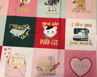 Mint for You Riley Blake Designs Super cute Fabric Panel - small to large panels fit any project