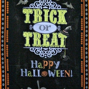 Trick or Treat Happy Halloween katoenen quilt of wandpaneel 23 x 43/44