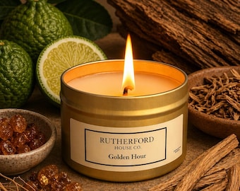 Sandalwood Cedarwood Soy Candle | Amber Vetiver | Clean Burn | Housewarming Gift