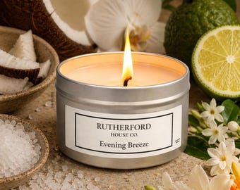 Sea Salt Orchid Soy Candle | Evening Breeze Scent | Hand-Poured Minimalist Home Fragrance