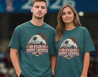 Camisetas para parejas para la Copa Mundial 2026 Comfort Colors, Camiseta del Torneo de Fútbol, Camiseta de Regalo del Torneo de Fútbol, Fútbol de EE. UU., Día del Partido de la Copa Mundial