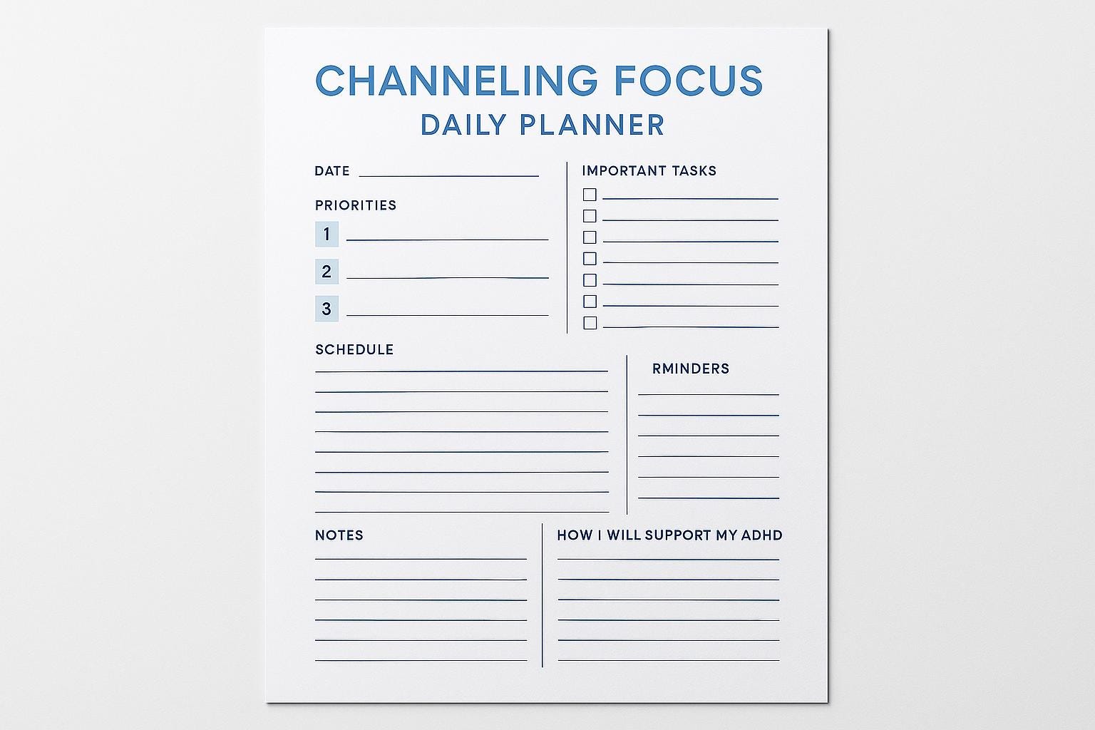 Embracing Progress: ADHD Daily Planner Printable Digital Download - Etsy
