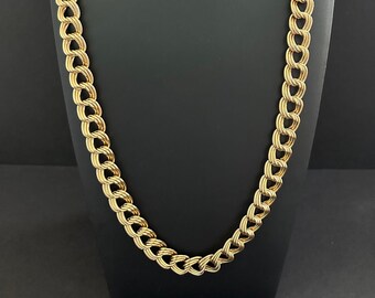 Napier Gold Plated Link Necklace, Pat 4.774.743, 1980s