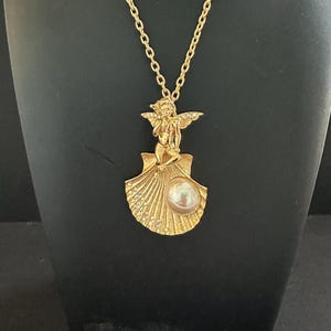 Vintage Kirk’s Folly Whispering Angel Pendant Necklace/Brooch Interchangeable Magnetic Colors