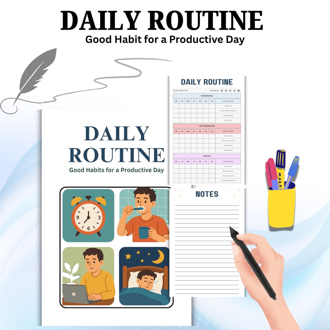 ADHD Daily Routine Planner | Printable Habit Tracker PDF - Etsy