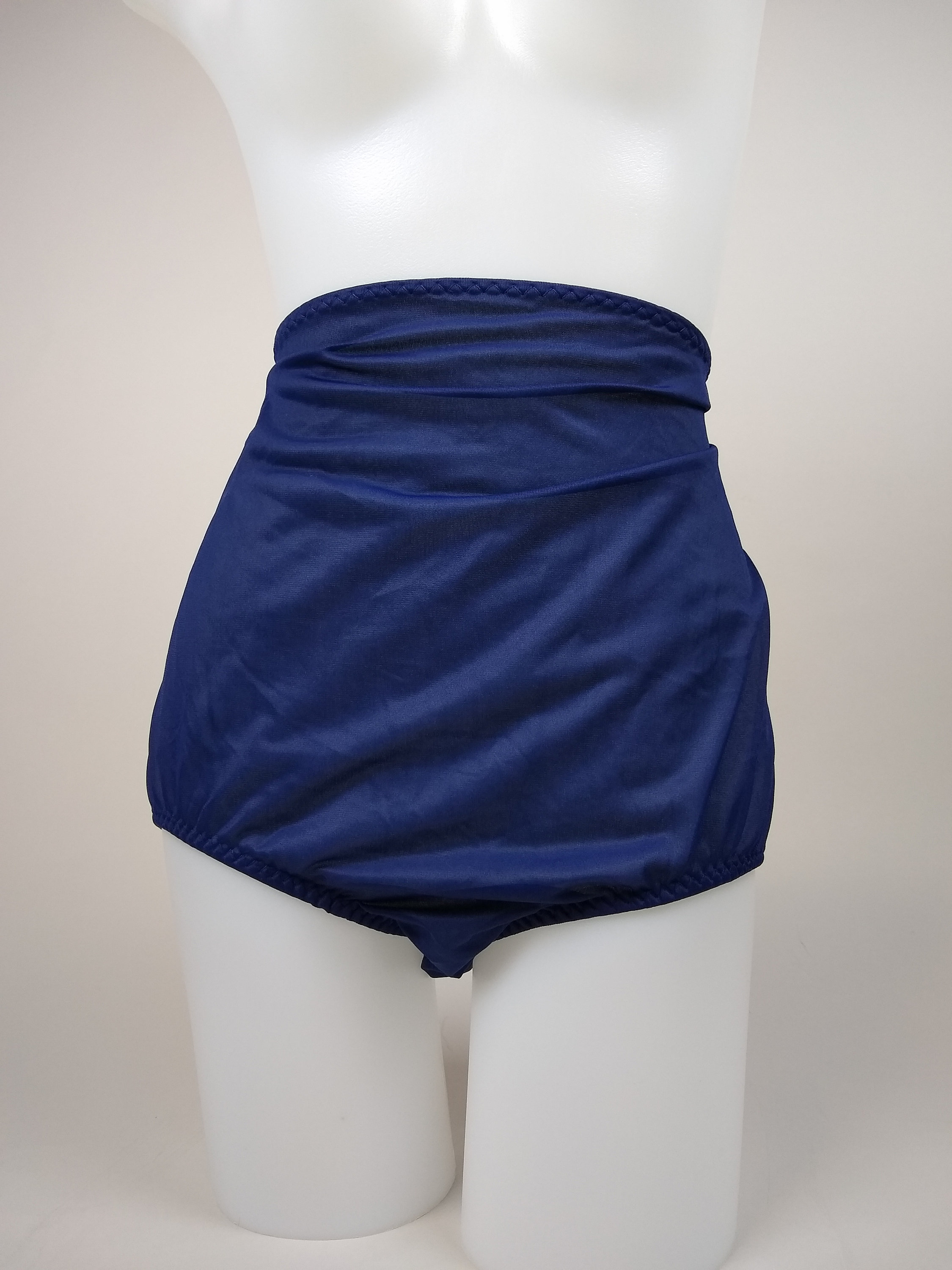Vintage Blue Nylon Panties Briefs Knickers Full Cotton Lined Etsy UK