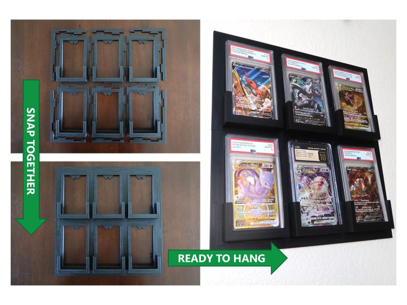 Pokemon Display Frame Stackable Pokémon Slab Display | Interlocking Frame for Graded Cards | Top-loader ...