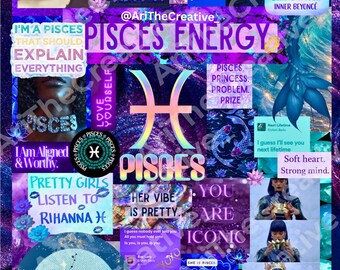 Pisces Energy Kindle Insert – Zodiac Reader Decor