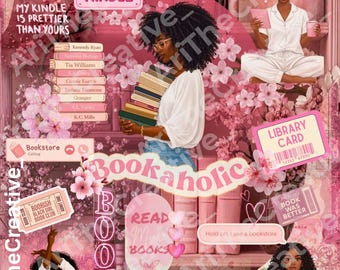 Bookish Babe- in Gentle company kindle insert Black Girl Booktok Collage