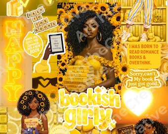 Bookish Babe Kindle Insert – Cozy Yellow, Reader Decor