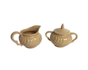 Vintage Franciscan Coronado Coral Pink Cream Creamer Sugar Set