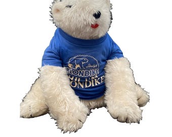 VINTAGE 1982 Large 18" Klondike Ice Cream Co. Plush Bear RARE Korea