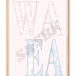 Auburn University Wall Art Bundle | Preppy Floral Print Set | Sorority Room Styling | Digital Download image 2