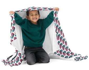 WLC - Dual Logo and Mini Print Hearts -Throw Blanket