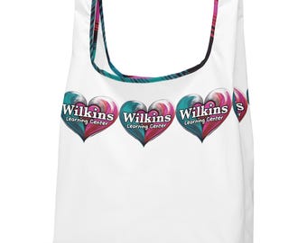 Bolsa de compras reutilizable con el logo del corazón de WLC