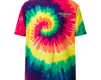 Logotipo de WLC - Camiseta extragrande con estampado tie-dye bordado