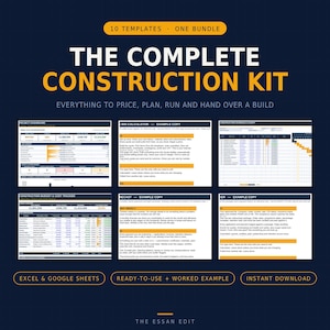 Construction Project Management Bundle | Excel Google Sheets Templates | Updated