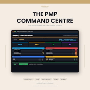 PMP Exam Prep | PMBOK 8 30-90 Day Study Planner, Mock Tracker (Excel, Google Sheets)