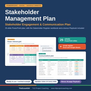 Stakeholder Management Plan Template | Stakeholder Engagement & Communication Plan PowerPoint | Stakeholder Register Excel Google Sheets