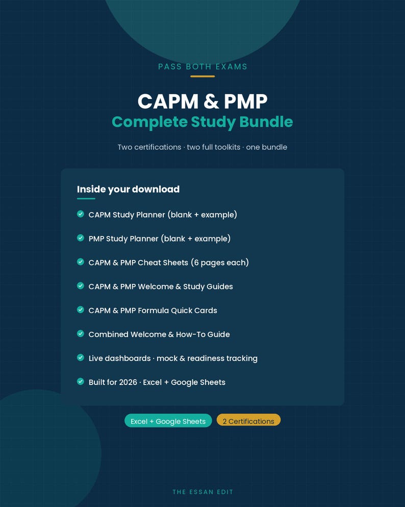 Study Kit Background CAPM and PMP Study Bundle 2026, Project Management Exam Prep Kit, Study ...