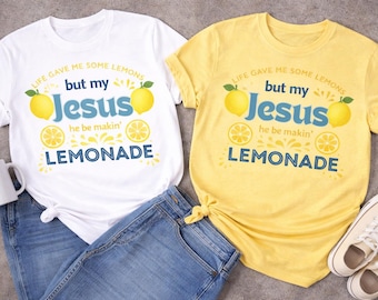 Diseño de sublimación de Jesús haciendo limonada / Camiseta cristiana PNG (descarga digital)