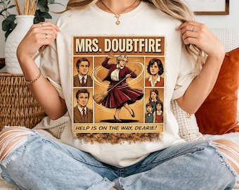 Mrs. Doubtfire Movie Quote Graphic Tee | Retro Comic Style PNG (Digital Download)