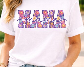 Mama Floral Sublimation PNG | Trendy Mother Shirt Design (Digital Download)