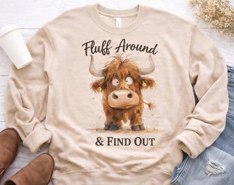 Funny Highland Cow Sublimation | Farm Humor Shirt Design | Country Cow PNG | Instant Download