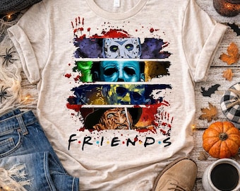Horror Friends Sublimation Design PNG | 300 DPI | Transparent Background | Spooky Halloween Shirt Transfer