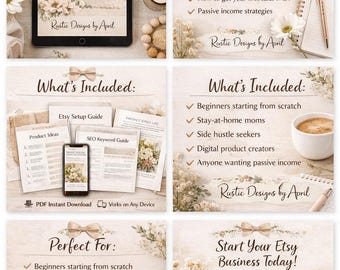 Guía para principiantes en Etsy / Cuaderno de trabajo sobre ingresos pasivos (Descarga en PDF)