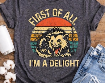 Diseño de camiseta de zarigüeya divertida / Estilo retro vintage / Descarga instantánea