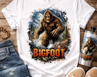 Diseño de sublimación de Pie Grande / Gráfico PNG de Sasquatch (Descarga digital)