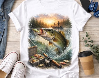 Bass Fishing Sublimation PNG | Angler Shirt Graphic (Digital Download)